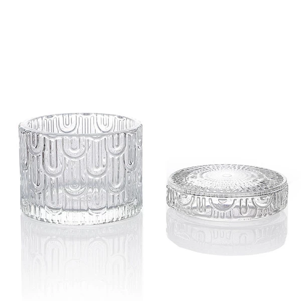 9x6.5cm Elegant Embossed Candle Glass Wholesale