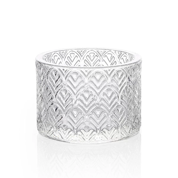 9x6.5cm Elegant Embossed Candle Glass Factory