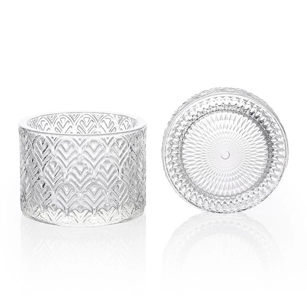 9x6.5cm Elegant Embossed Candle Glass Factory