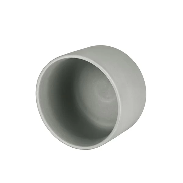 gray ceramic candle jar