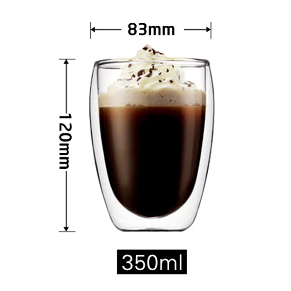 FDA Safe Borosilicate Glass Double Wall Glass 12oz