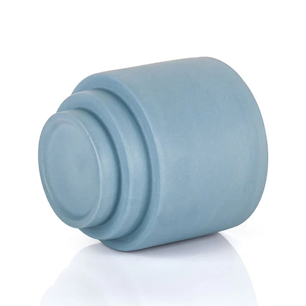 Scented Candle Matte Blue Ceramic Jar with Footstand Candle Container Custom LOGO Available