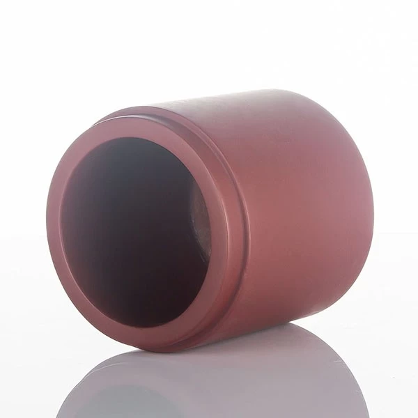 red concrete candle holder