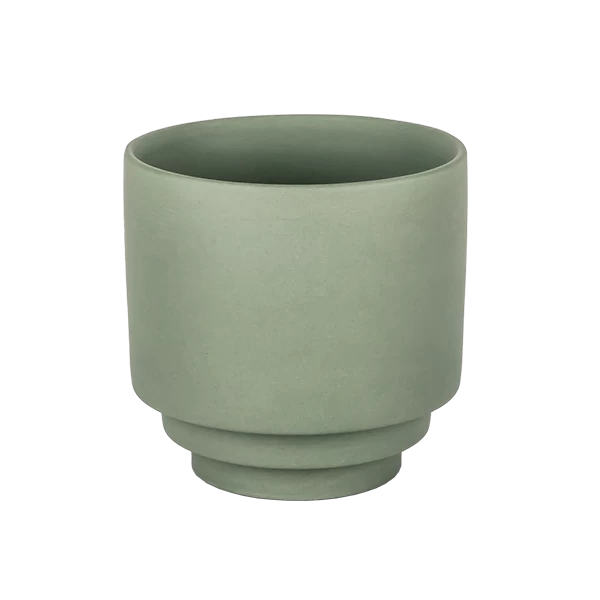 matte green candle jar