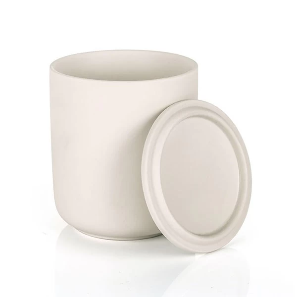 ceramic candle jar white