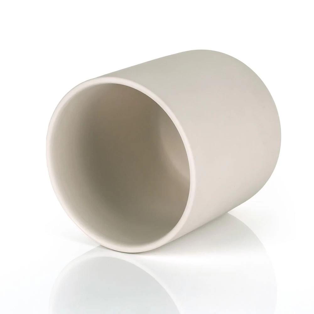 Milky White Stoneware Candle vessel With Lid 10oz