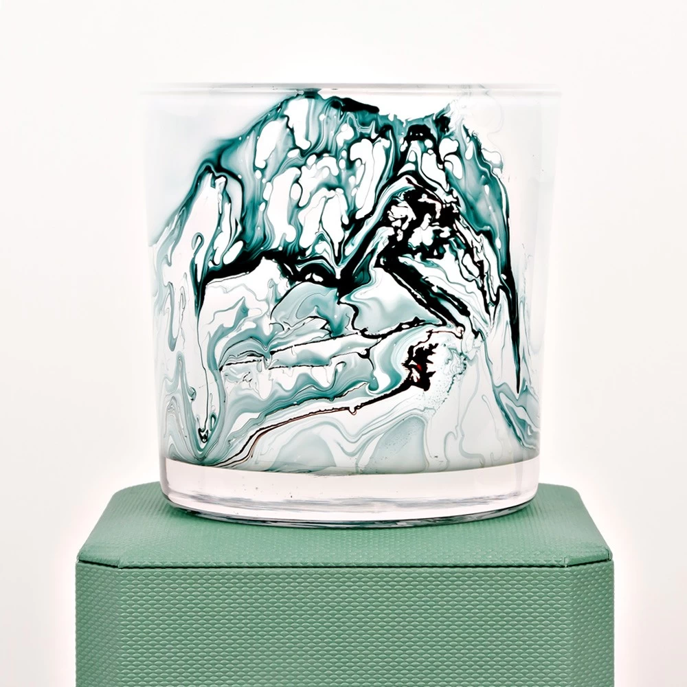 14oz Swirl Glass Candle Holder HandCraft