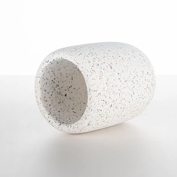 6oz Terrazzo White Concrete Candle Holder