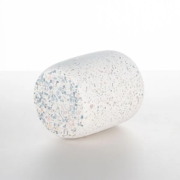 6oz Terrazzo White Concrete Candle Holder