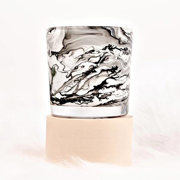watercolor glass candle jar