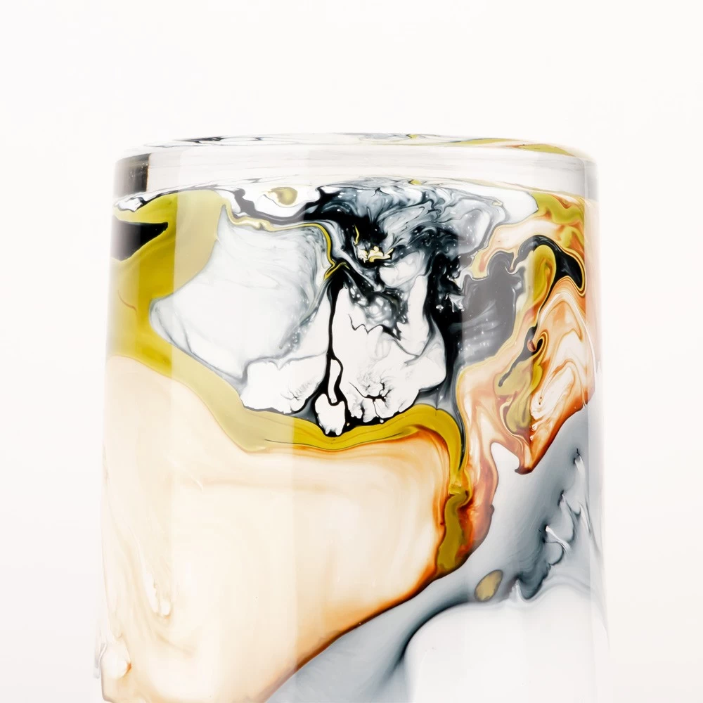 14oz Swirl Watercolor Glass Candle Holder