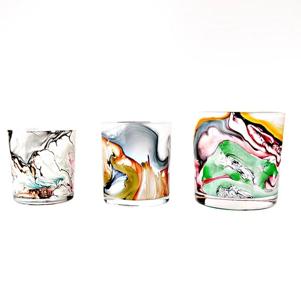 marble glass candle jar