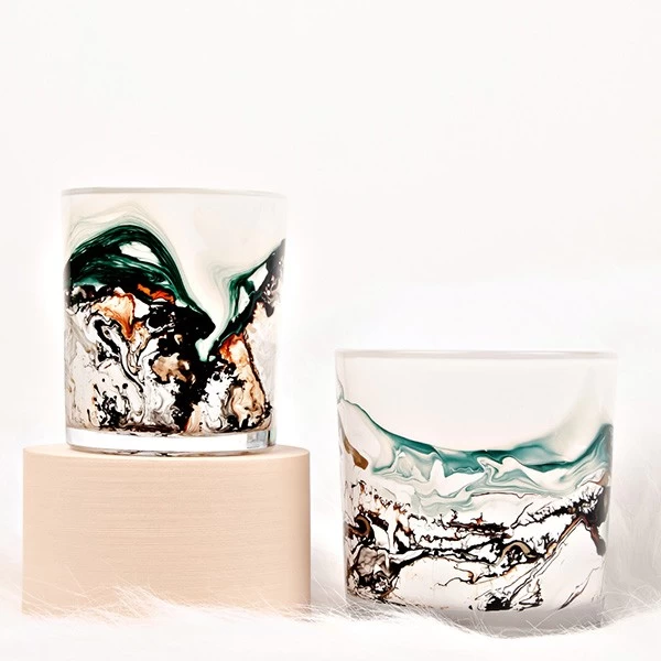 swirl glass candle glass