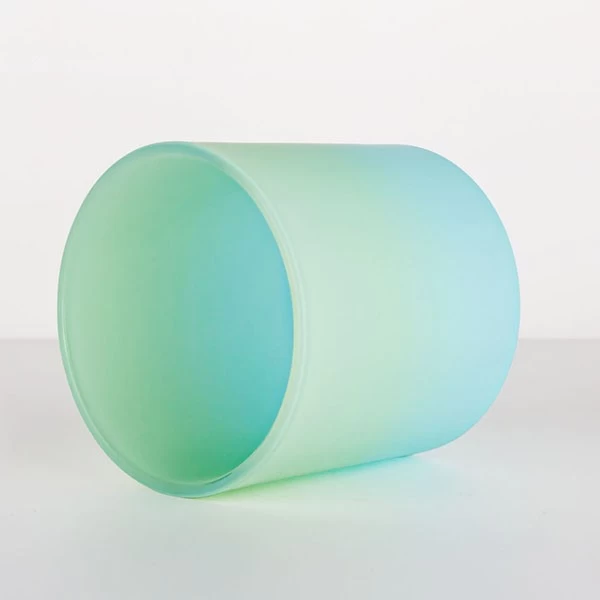 colored glass candle holder