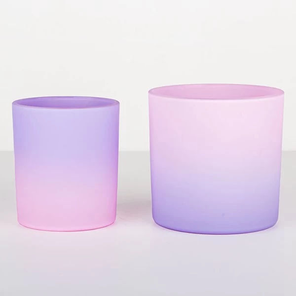 matte color glass candle jar