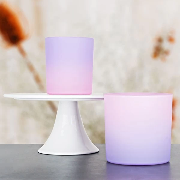 colored glass candle holder
