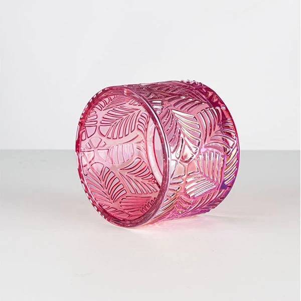 pink glass jar for candles