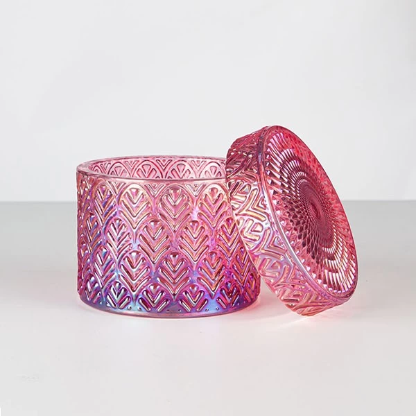 empty glass candle jar with lid