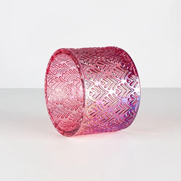 pink glass jar for candles