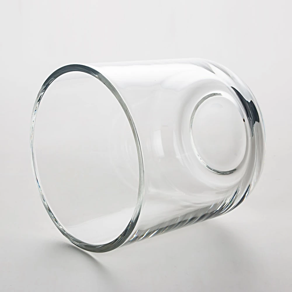 10oz Clear Glass Candle Jar Curved Base
