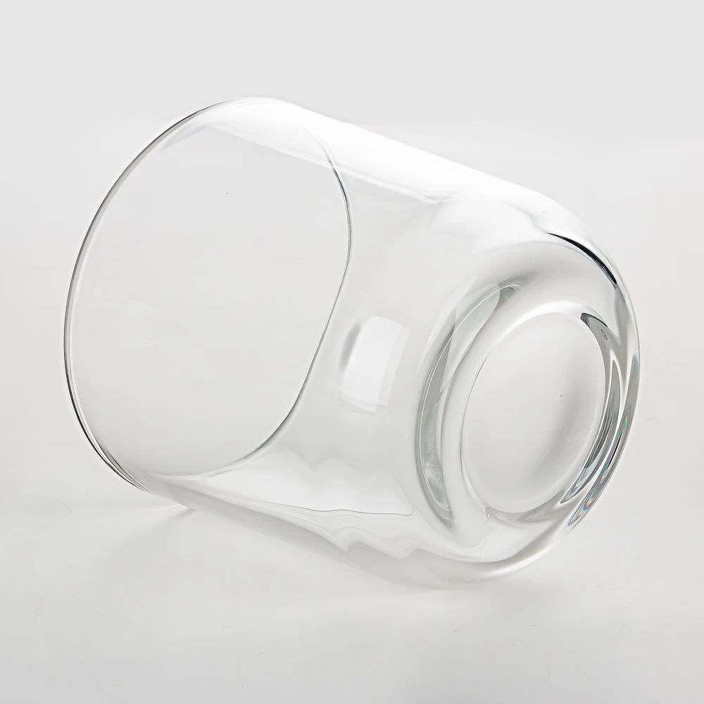 10oz Clear Glass Candle Jar Curved Base