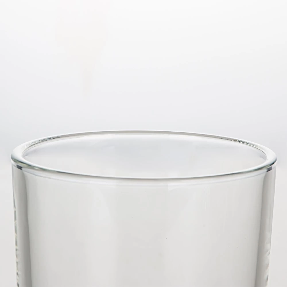 10oz Clear Glass Candle Jar Curved Base