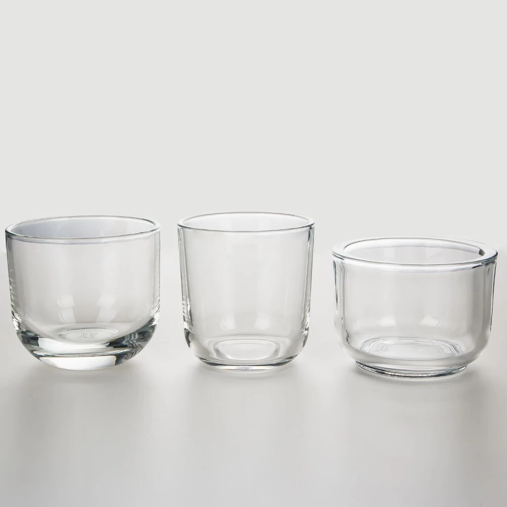 10oz Clear Glass Candle Jar Curved Base