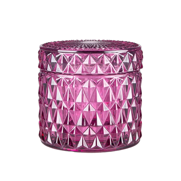 Machine Pressed 8oz Candle Glass Jar with Lid for Autumn Plum Scents