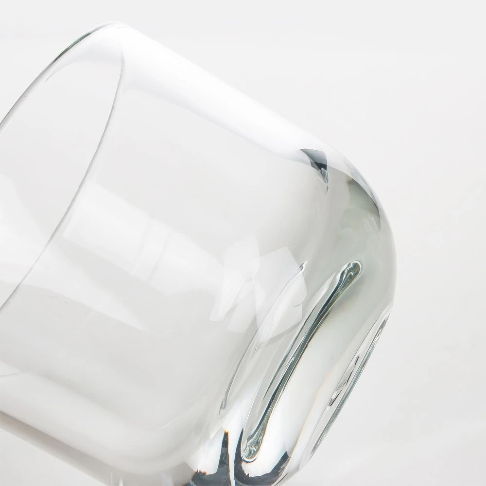 12oz Curved Heavy Base Plain Glass Candle Holder For Wholesale