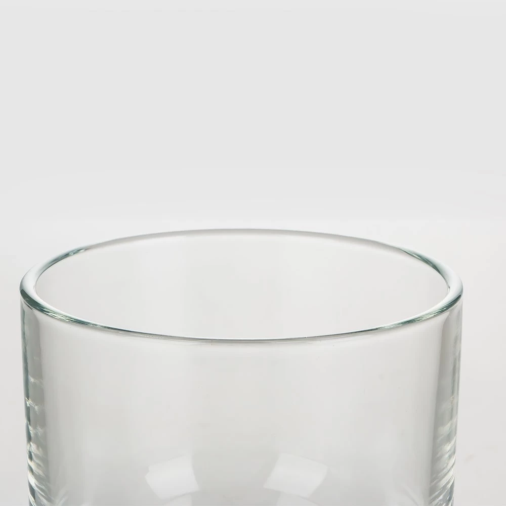 12oz Curved Heavy Base Plain Glass Candle Holder For Wholesale