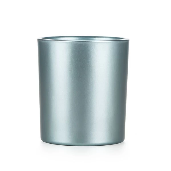 matte color glass candle jar