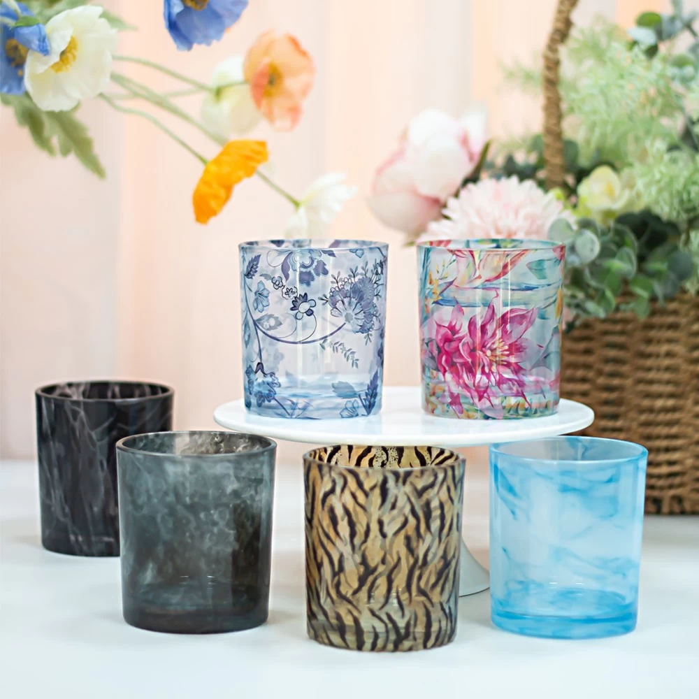 New Tech Heat Transfer Decal Candle Holder Glass