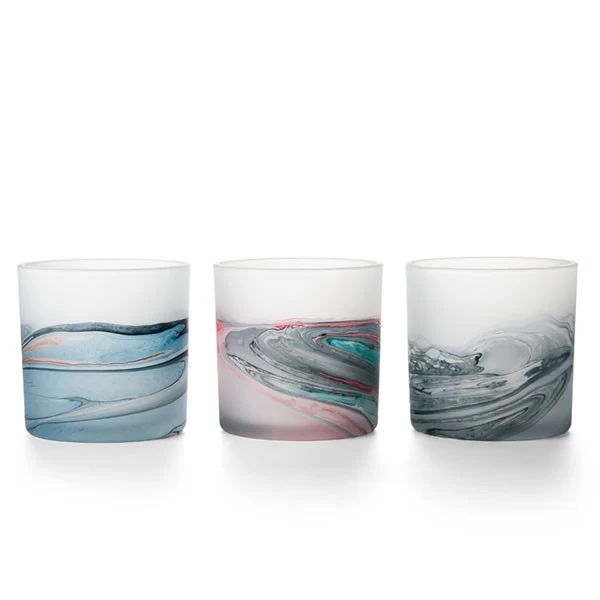 matte glass candle holder