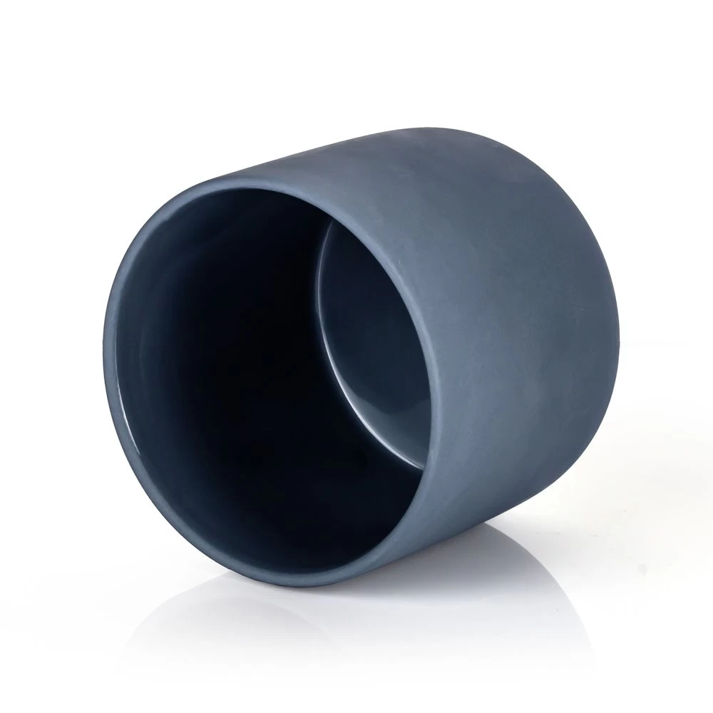 Nowoczesny dżinsowy ceramiczny słoik na świecę z pokrywką w stylu nordyckim
