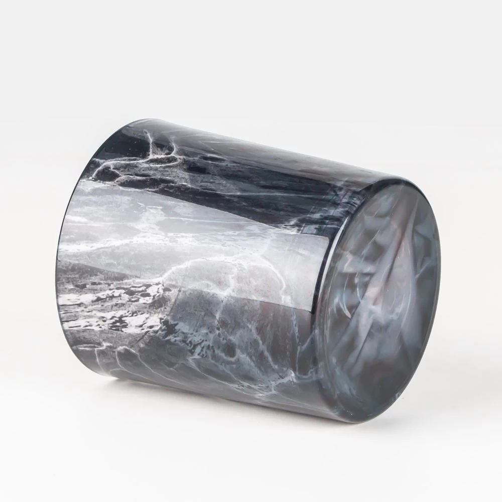 Marble Decor Candle Glass Container 8oz OEM