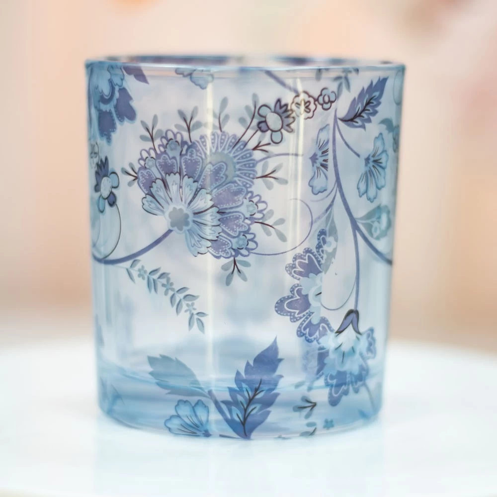 New Tech Heat Transfer Decal Candle Holder Glass