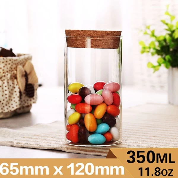 12oz Borosilicate Storage jar with cork lid
