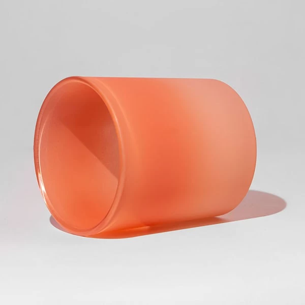 Tarocco Orange 8oz Gradient Colored Empty Candle Glass Manufacturer