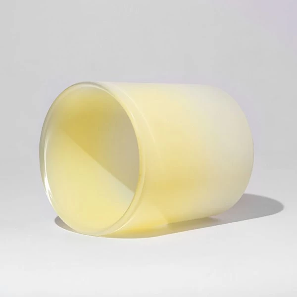 8oz Yellow Matte Gradient Candle Glass for Citrus Scent Lemon