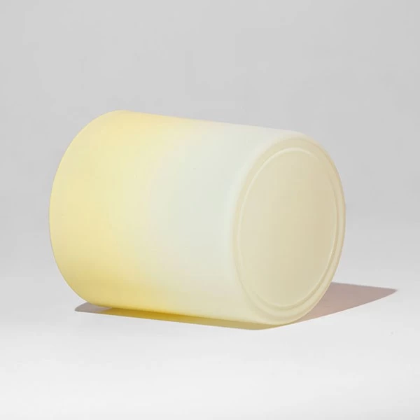8oz Yellow Matte Gradient Candle Glass for Citrus Scent Lemon