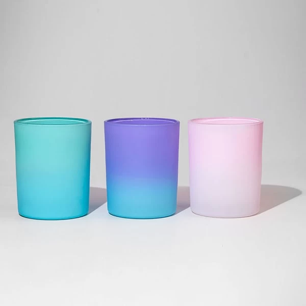 8oz Light Green Matte Gradient Candle Glass for Scent Wild Mint