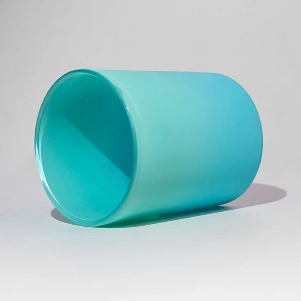 8oz Light Green Matte Gradient Candle Glass for Scent Wild Mint