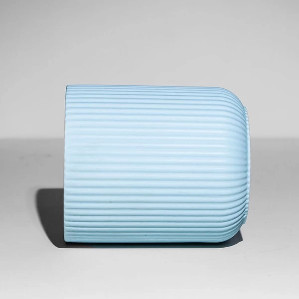 10oz Pleated Light Blue Porcelain Jars Empty for Scented Candles