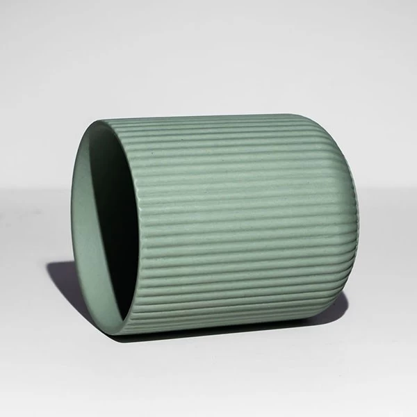 10oz Soft Green Pleated Ceramic Jars Empty Homeware Product