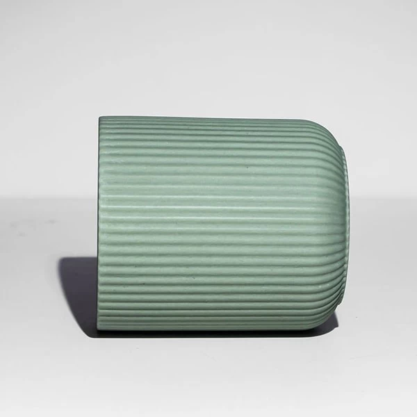 10oz Soft Green Pleated Ceramic Jars Empty Homeware Product