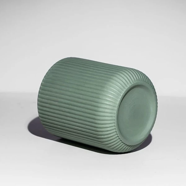 10oz Soft Green Pleated Ceramic Jars Empty Homeware Product