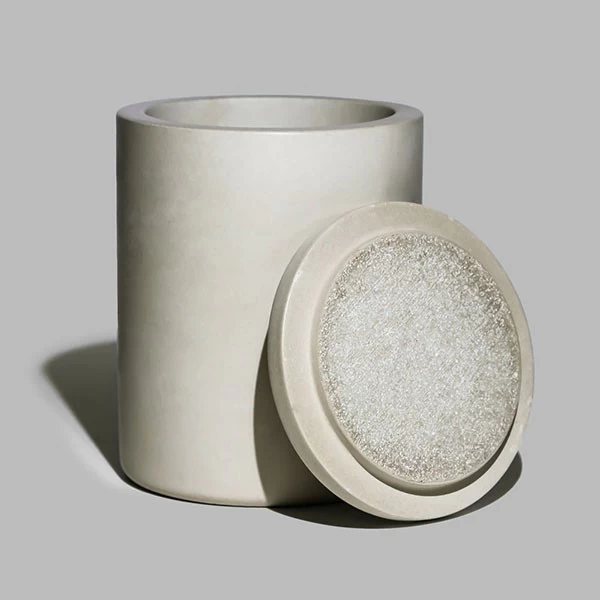 concrete candle jar