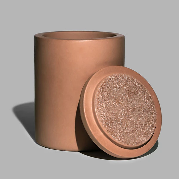 concrete candle jar
