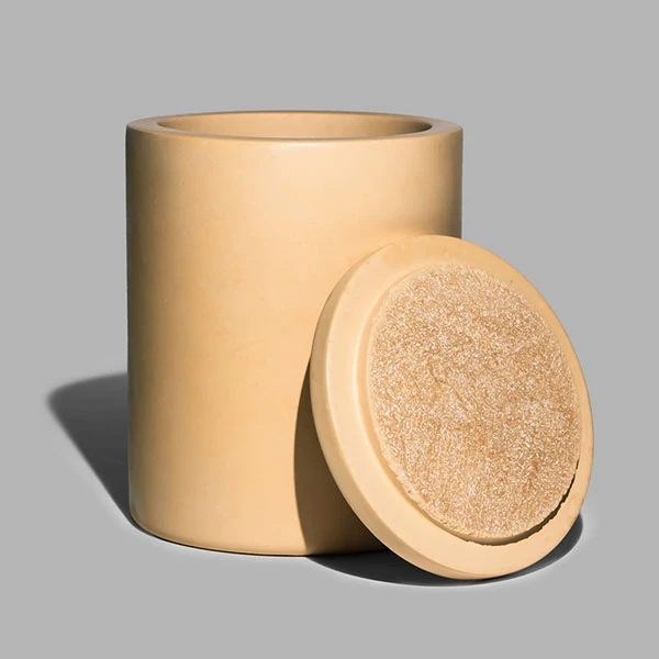 concrete candle jar
