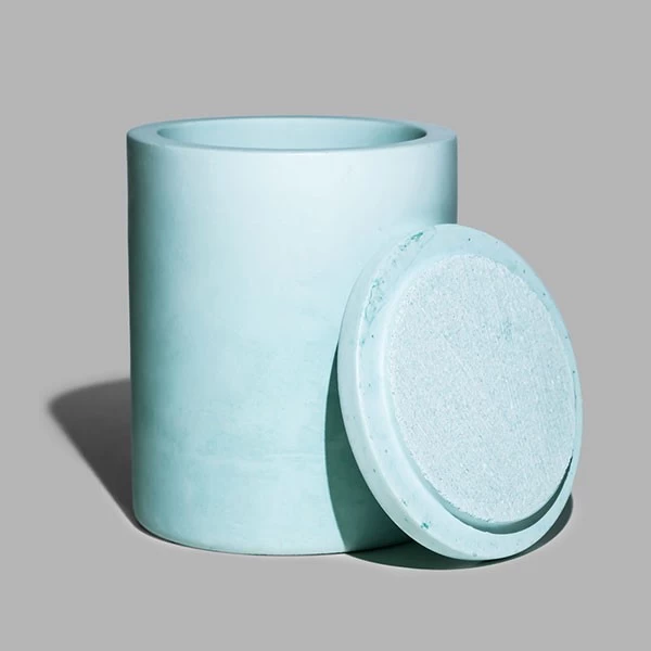 concrete candle jar